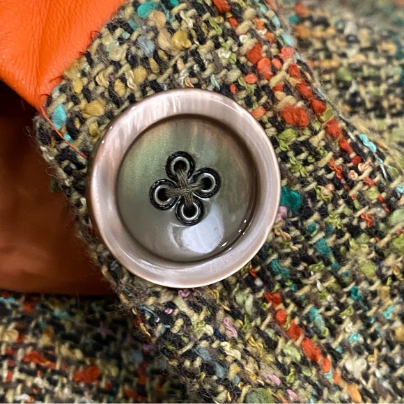 DAM Fashion DEBORAH ANN MACK Lambskin Tweed Wool Poncho Cape With Armhole Size 8 - Picture 13 of 16